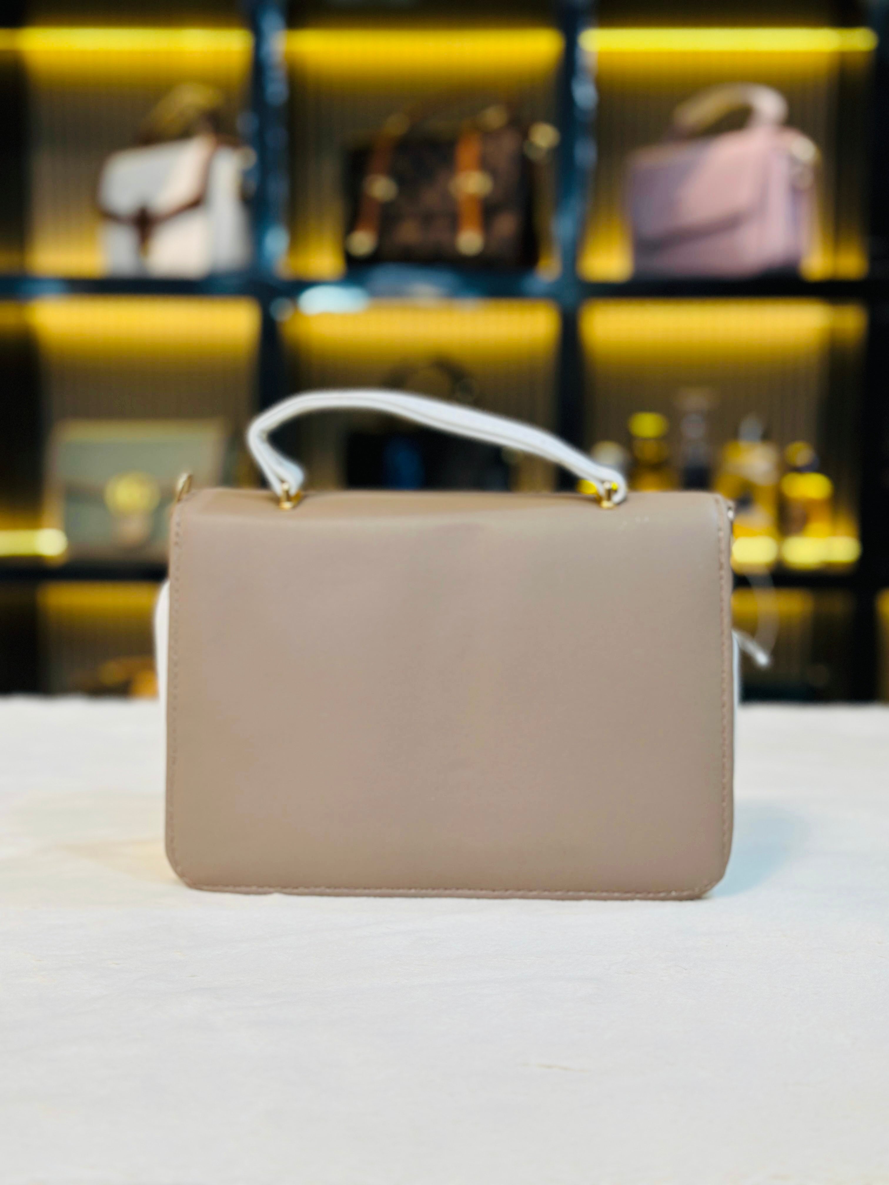 Elegant Two-Tone Top-Handle Handbag