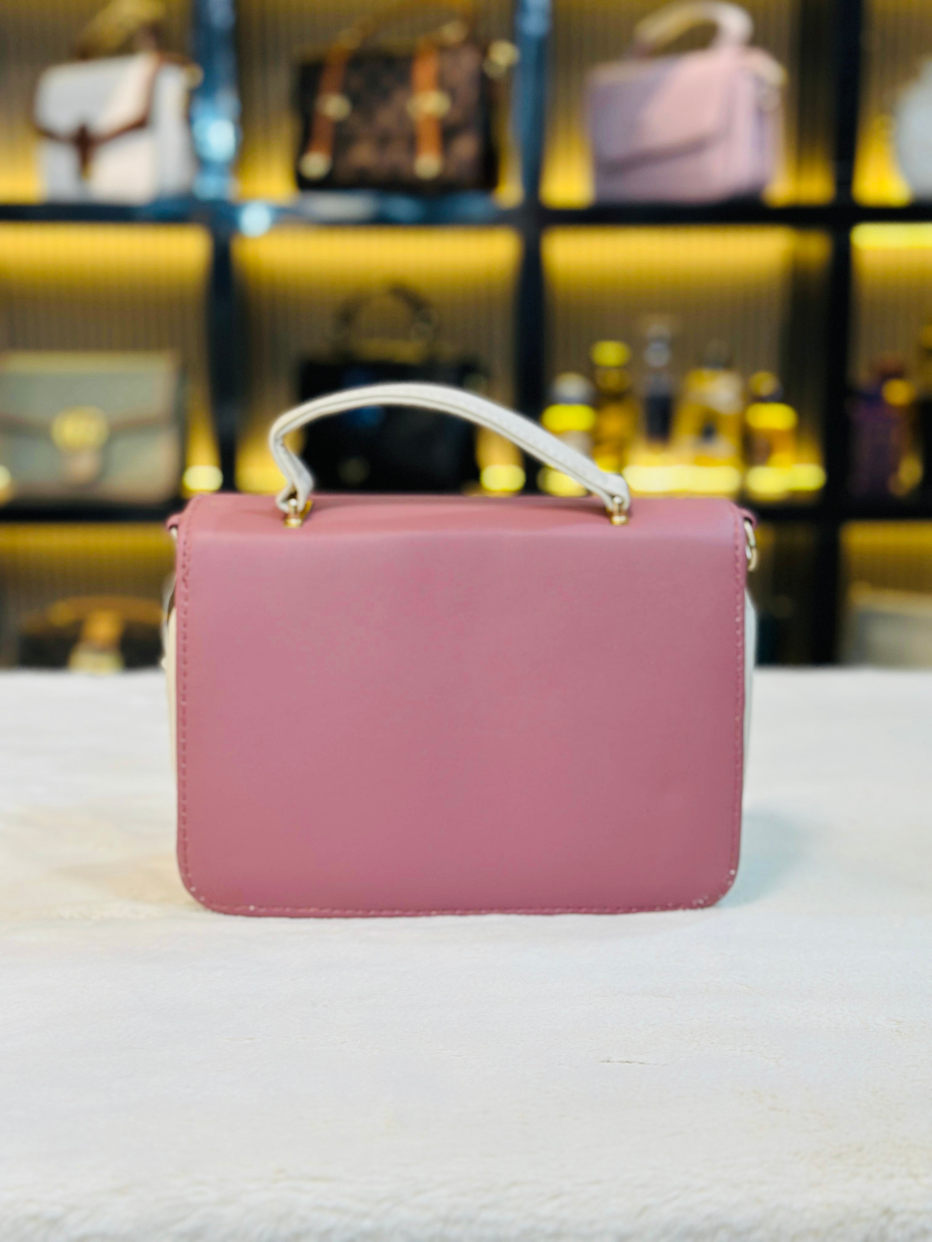 Elegant Two-Tone Top-Handle Handbag